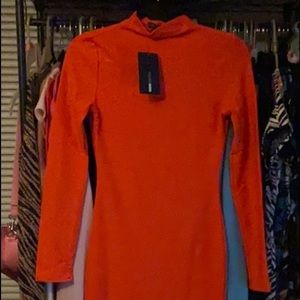 Fashion Nova Red All Day Midi dress Sz Small